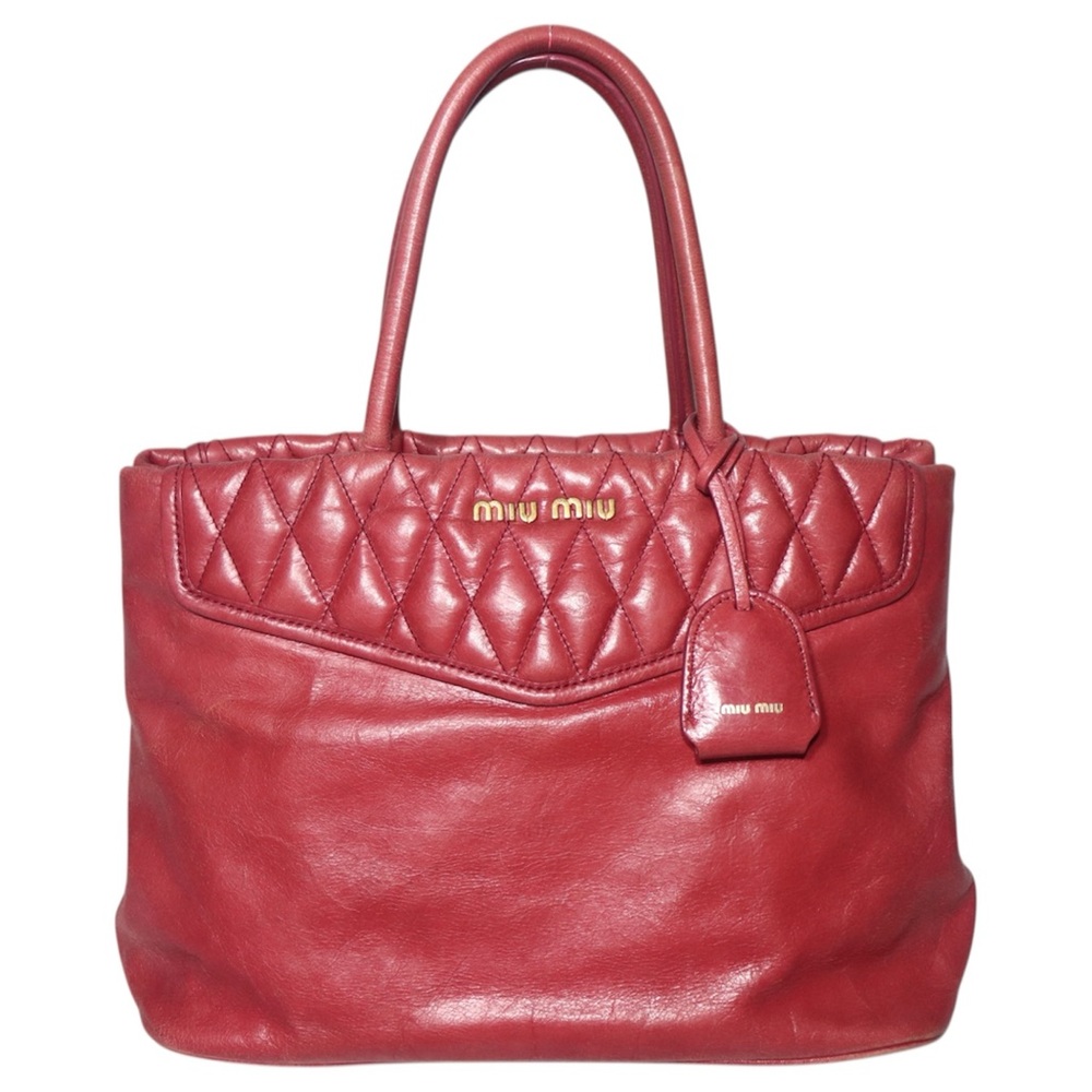 Miu Miu- Red Leather Handbag Two Way Authentic